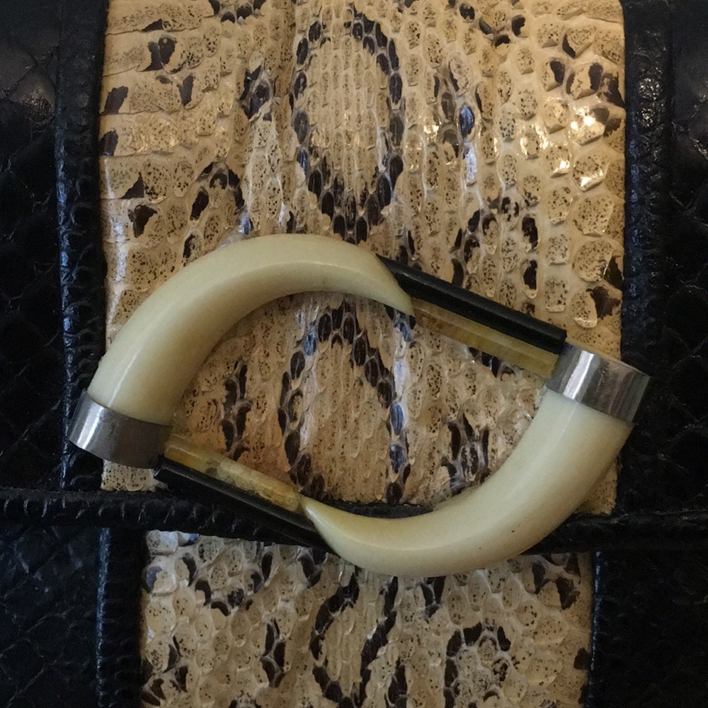 Vintage Python Leather Handbag - image 5